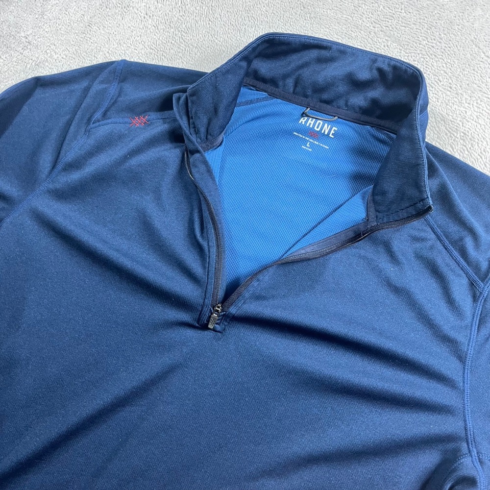 Rhone Sequoia Quarter Zip Pullover Mens‎ Large Navy Blue SEQ-COR Workout Top